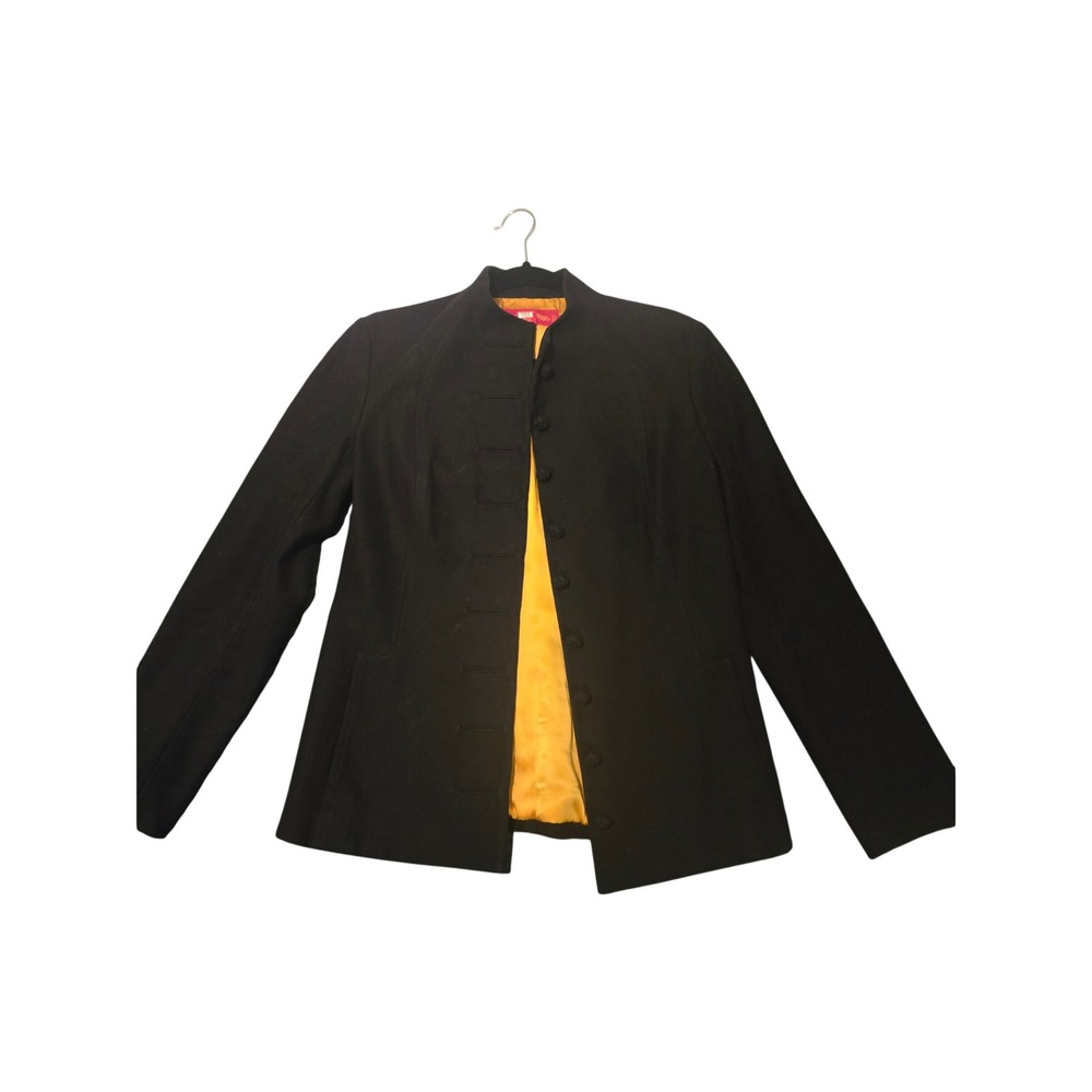 Shanghai Tang Black Cotton Silk Lined Mandarin Collar Frog Button Jacket ET-008